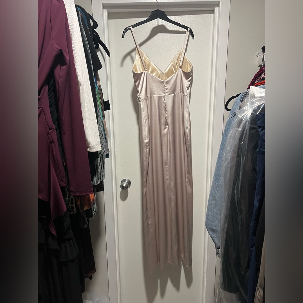 Revelry Soft Champagne Rava Satin Dress - Picture 4 of 8
